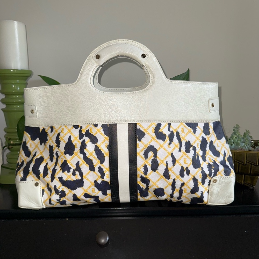 L.A.M.B. Gwen Stefani Vintage Y2K Leather Samburu Coated Cheetah Clutch/Satchel - Picture 8 of 10